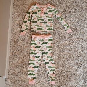 Mud Pie Pink and Green Golf Print Pajama Set